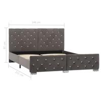 Bedframe fluweel grijs 140x200 cm - thumbnail