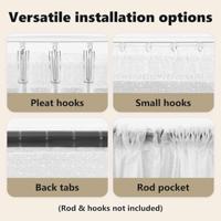 VidaXL Kantgordijn met gordijnen bloemen wit 80 x 150 cm polyester - thumbnail