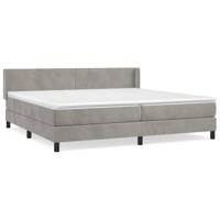 Boxspring met matras fluweel lichtgrijs 200x200 cm - thumbnail