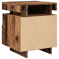 Nachtkastjes met LED-verlichting 2 st 40x39x48,5 cm oud hout - thumbnail