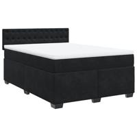 Boxspring met matras fluweel zwart 160x200 cm - thumbnail