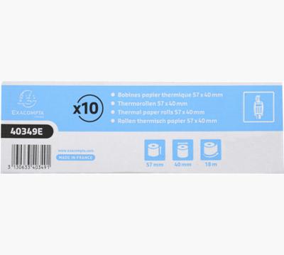 Exacompta thermische rekenrol ft 57 mm, diameter 40 mm, asgat 12 mm, lengte 18 meter, pak van 10 rol Exacompta thermische rekenrol ft 57 mm, diameter 40 mm, asgat 12 mm, lengte 18 meter, pak van 10 rol
