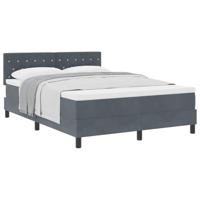 Boxspringbed met matras fluweel donkergrijs 140x200 cm - thumbnail