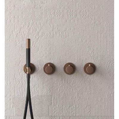 Bad- en Douchethermostaat Hotbath Cobber Inbouw 2 Stopkranen Geborsteld Koper PVD (excl. inbouwdeel)