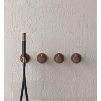 Bad- en Douchethermostaat Hotbath Cobber Inbouw 2 Stopkranen Geborsteld Koper PVD (excl. inbouwdeel) - thumbnail