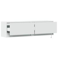 Tv-wandmeubel met LED-verlichting 140x31x38 cm wit - thumbnail