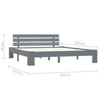 Bedframe massief grenenhout grijs 160x200 cm - thumbnail