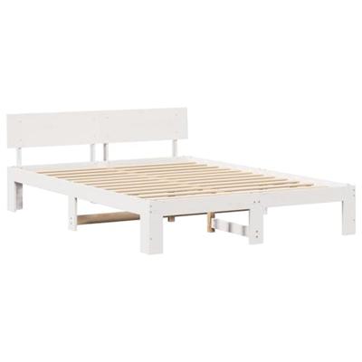 Bedframe met hoofdeinde Wit 160 x 200 cm Massief grenenhout