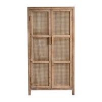 Webbing kast Bandung hoog - naturel - 140x70x40 cm - thumbnail