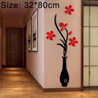 Creatieve vaas 3D acryl stereo muur stickers TV achtergrond muur corridor Home Decoratie grootte: 32x80x4cm - thumbnail