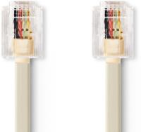 Telefoonkabel | RJ11 male - RJ11 male | 5,0 m | Ivoor - thumbnail