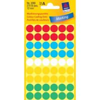 Etiket avery 3088 rond 12mm assorti 270st - thumbnail