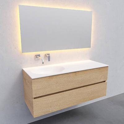 Badkamermeubel Solid Surface AQS Stockholm 120x46 cm Links Wood Washed Oak Boss & Wessing