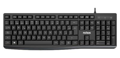 Toetsenbord Nilox NXKBE000013 Zwart Qwerty Spaans - thumbnail