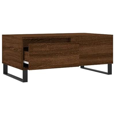 Salontafel 90x50x36,5 cm bewerkt hout bruin eikenkleur