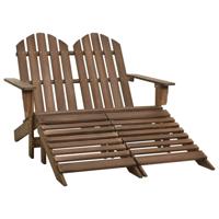 VidaXL Tuinstoel 2-zits adirondack met voetenbank vurenhout bruin - thumbnail