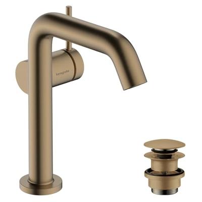 Hansgrohe Tecturis S ééngreeps wastafelkraan 150 Fine CoolStart met afvoerplug, Brushed Bronze