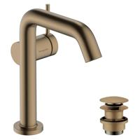 Hansgrohe Tecturis S ééngreeps wastafelkraan 150 Fine CoolStart met afvoerplug, Brushed Bronze - thumbnail