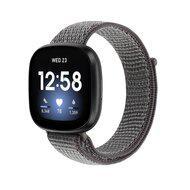 Fitbit Versa 3 & Sense 1 - Sport loop nylon bandje - Grijs gemêleerd met blauw