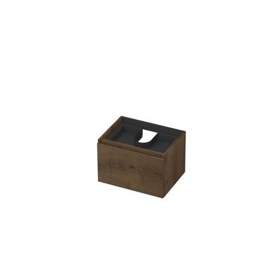 INK - Onderkast 1L met Binnenlade Greeploos Houten Keerlijst Fineer - 600x450x400 Mm - Chocolate Fineer