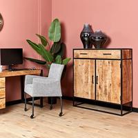 Starfurn Kabinet kast Denver | Mangohout en staal | 100 cm - thumbnail