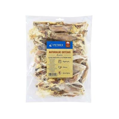 PETMEX hondenkauw konijnenoor met vacht 500g