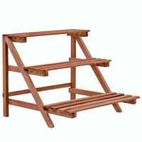 VidaXL Plantenstandaard 3-laags 48x45x40 cm cederhout - thumbnail