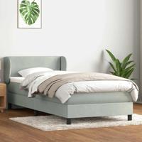 Boxspring met matras fluweel lichtgrijs 80x210 cm - thumbnail