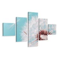 Schilderij - Pastel paardenbloem, 5luik, premium print - thumbnail