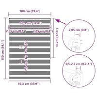 VidaXL Zebra rolgordijn 100x150 cm stofbreedte 95,9 cm marmerbeige - thumbnail