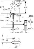 Wastafelkraan GROHE Wave New L-size met Waste Chroom - thumbnail