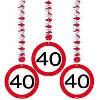 Hangdecoratie verkeersbord '40' - thumbnail