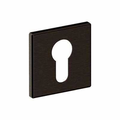 Hardbrass Cilinderrozet Shuffle vierkant dun 4mm - zwart