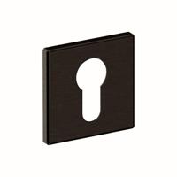 Hardbrass Cilinderrozet Shuffle vierkant dun 4mm - zwart - thumbnail