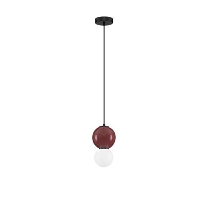 Lyora HanglampNoesis Ø 15cm bordeaux rood met wit - 9009199