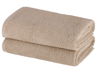 LIVARNO home 2 Handdoeken 100 x 50 cm (Beige)