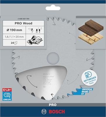 Bosch Accessories Bosch Power Tools 2608837704 Hardmetaal-cirkelzaagblad 190 x 20 mm Aantal tanden: 24 1 stuk(s) Bosch Accessories Bosch Power Tools 2608837704 Hardmetaal-cirkelzaagblad 190 x 20 mm Aantal tanden: 24 1 stuk(s)
