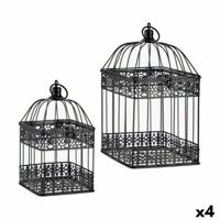 Decoratieve kooi Gift Decor J3182654-BLACK J3182654-BLACK Zwart 18 x 35 x 18 cm 14 x 14 x 29 cm Set (4 Stuks) - thumbnail