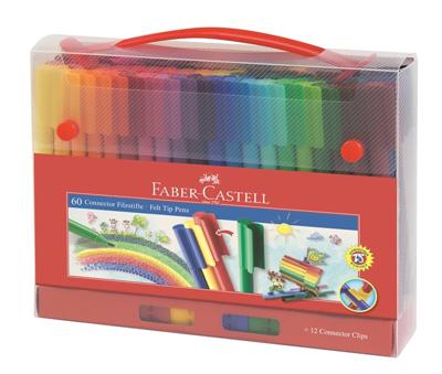 Faber Castell Viltstiften Connector koffer - Viltstiften 60 stuks