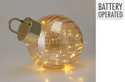 Kerstbal met LED-lampjes Ø 20cm, amber