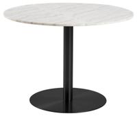 Bendt Ronde Eettafel 'Clement' Ø105cm, Wit Marmer/Zwart, kleur Wit/Zwart - thumbnail