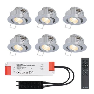 Complete Set van 6 Sienna Mini Inbouwspots 12V - 3W spots - 2700K warm wit - IP44 waterdicht - kantelbaar - Dimbaar - Verandaspots - Lage inbouwdiepte