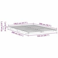 Bedframe Wit 150 x 200 cm Massief grenenhout - thumbnail