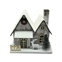 Zilverberk Dubbel Front Kerstmis Huis LED Decoratie - thumbnail