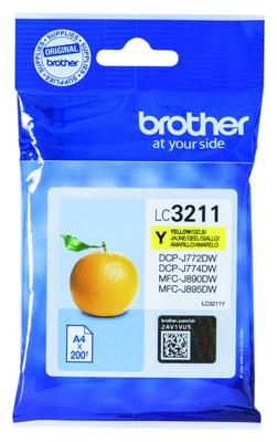Brother inktcartridge, 200 pagina's, OEM LC-3211Y, geel
