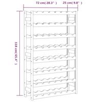 Wijnrek voor 56 flessen massief grenenhout grijs - thumbnail
