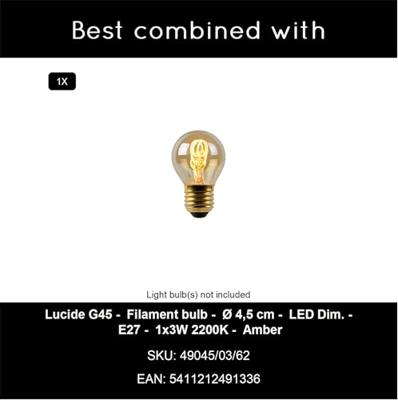 Lucide EVIN - Tafellamp - 1xE27 - Opaal