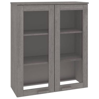 Opzetkast HAMAR 85x35x100 cm massief grenenhout lichtgrijs