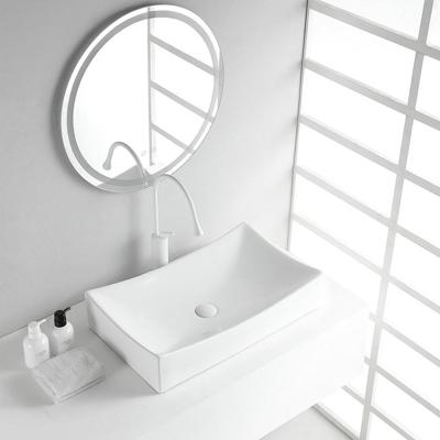 Wiesbaden Slide Opzetwastafel 65.5x39.5 cm Glans Wit Keramiek