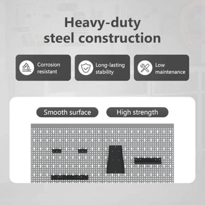 VidaXL Gereedschap wandpaneel 2 pcs grijs 100 x 1 x 60 cm